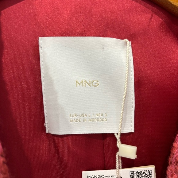 NWT Mango Fuchsia Tweed Blazer Large - Picture 5 of 11
